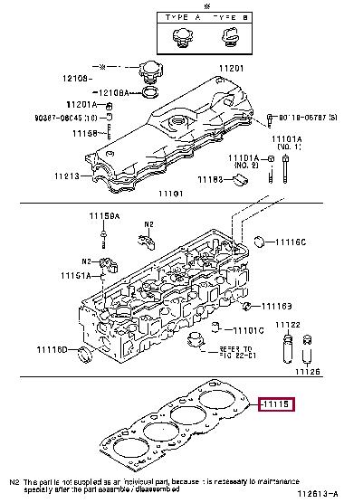 1111554073B0 Toyota Прокладка ГБЦ