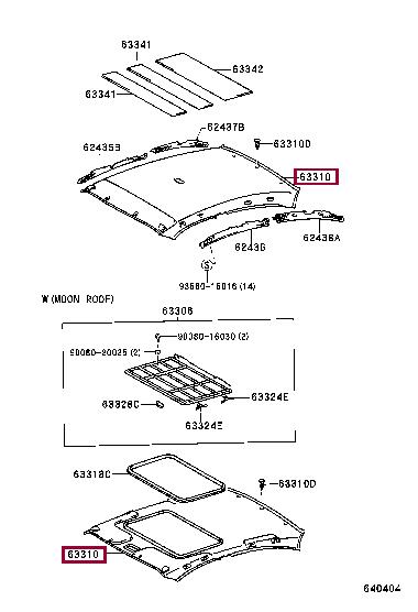 6331005380B0 Toyota Обшивка даху
