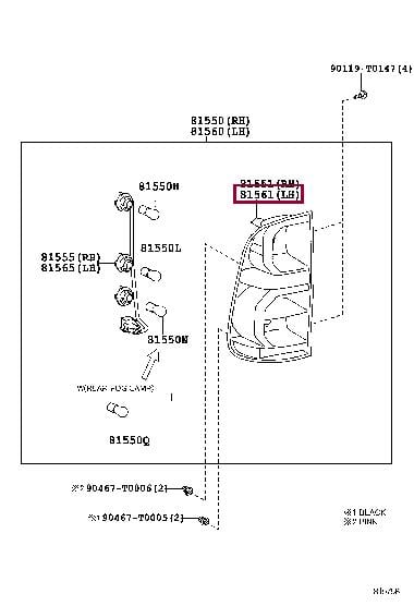 815610K150 Toyota Ліхтар задній