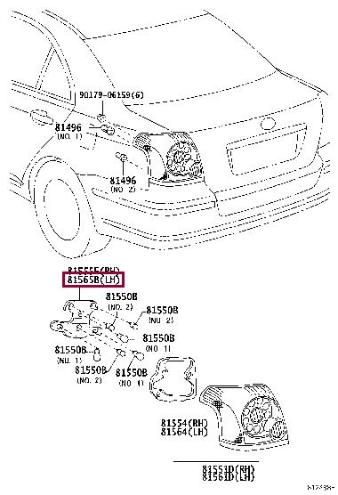 8156505210 Toyota Плата фонаря заднего левого