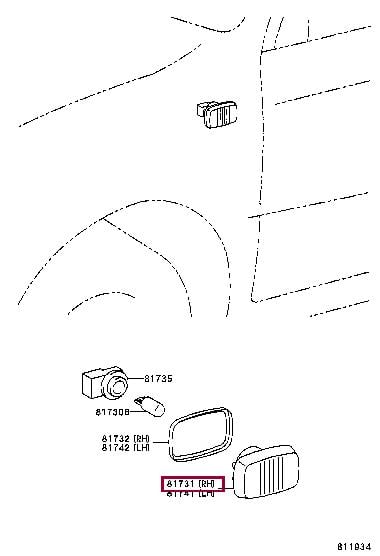 8173102022 Toyota Повторитель поворота