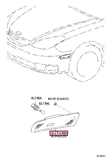 8173133021 Toyota Повторитель поворота