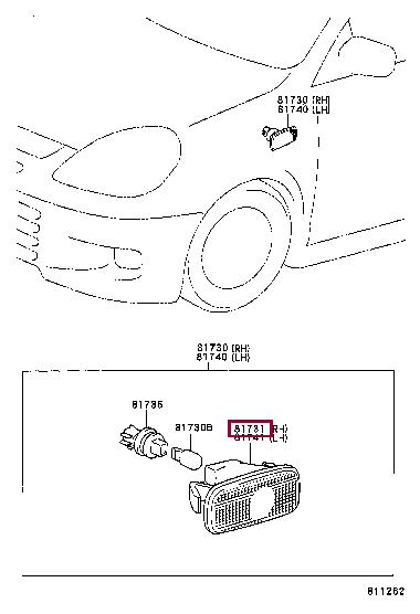 8173153011 Toyota Повторитель поворота