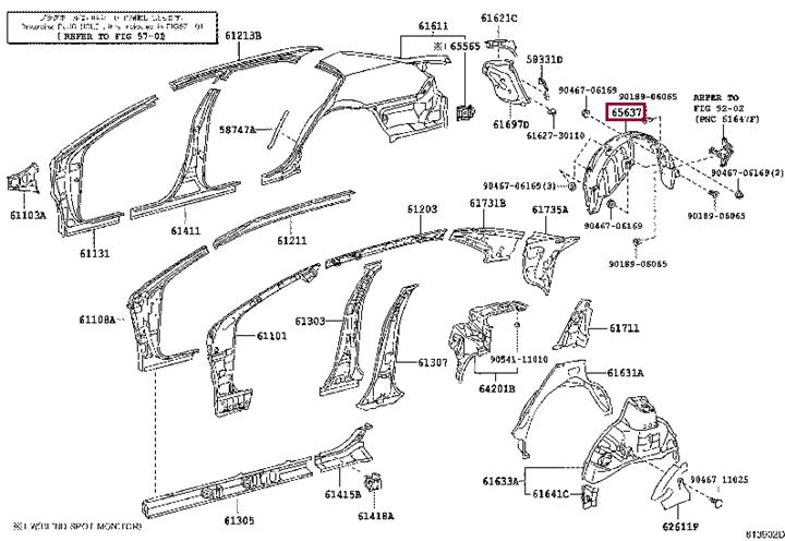 6563733070 Toyota Подкрылок задний правый