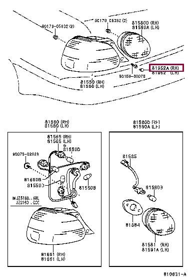 8195250010 Toyota Заглушка болта заднего фонаря