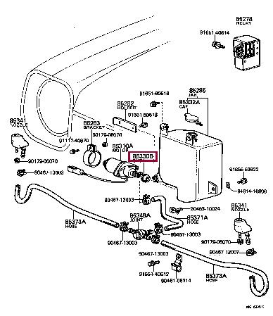 8533610010 Toyota Кольцо уплотнительное насоса омывателя стекла