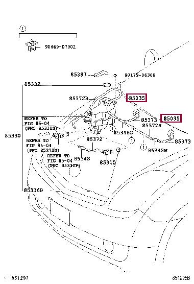 8538147070 Toyota Форсунка омивача скла