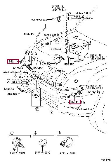 8538160100E0 Toyota Форсунка омывателя
