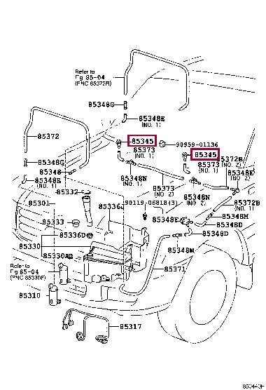 8538260050 Toyota Форсунка омивача лобового скла