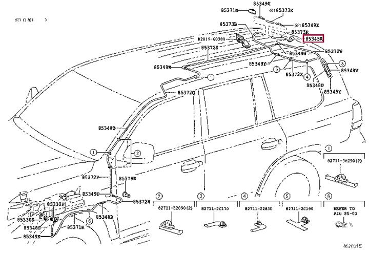 8539160120 Toyota Форсунка омивача скла