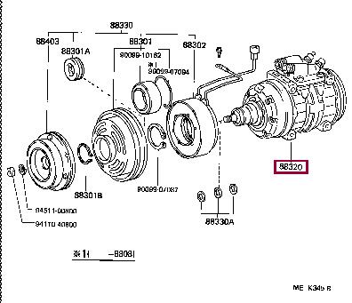 8832026290 Toyota Компресор кондиціонера