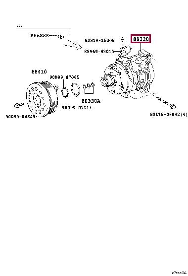 883206A390 Toyota Компрессор кондиционера