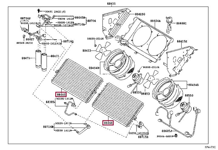 8834036070 Toyota Радиатор кондиционера (Конденсатор)