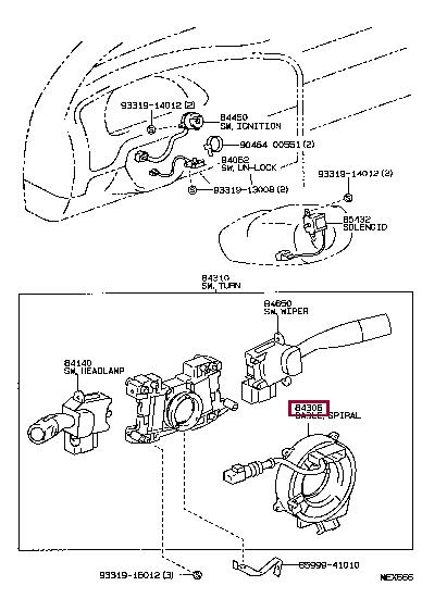 Toyota 84306-35011 Шлейф подрулевой 8430635011: Отличная цена - Купить в Украине на EXIST.UA! 8430635011 Toyota Шлейф подрулевой