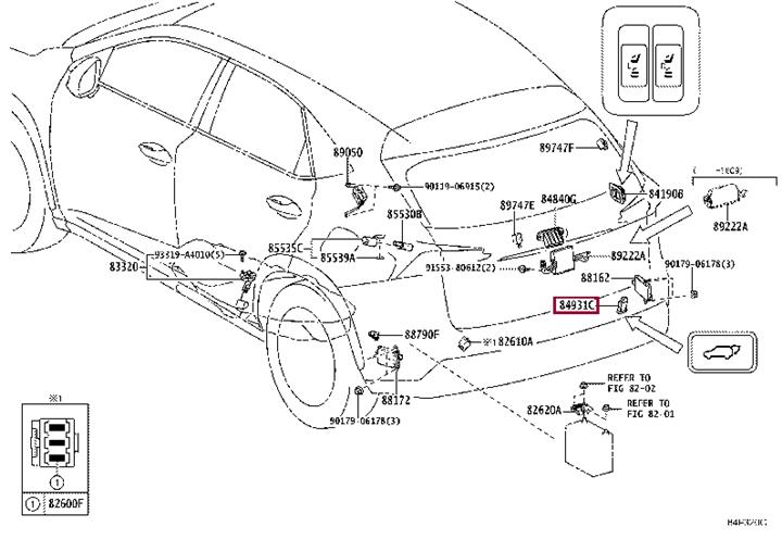 8493060090 Toyota Выключатель управления задней дверью
