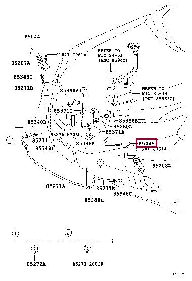 8504548020C1 Toyota Форсунка омивача фари лівої