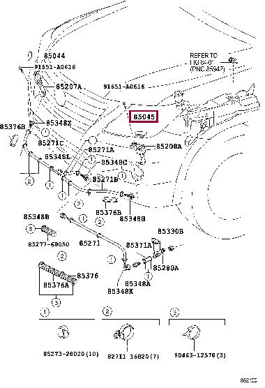 8504560040C0 Toyota Форсунка омивача