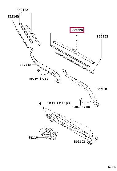 Toyota 85222-06131 Щетка стеклоочистителя 8522206131: Отличная цена - Купить в Украине на EXIST.UA! 8522206131 Toyota Щетка стеклоочистителя
