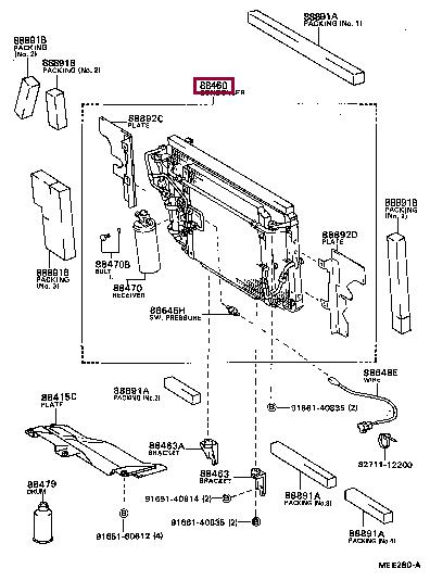 8845028011 Toyota Радиатор кондиционера (Конденсатор)