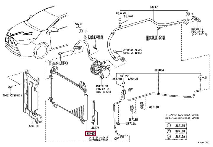884600D290 Toyota Радиатор кондиционера (Конденсатор)