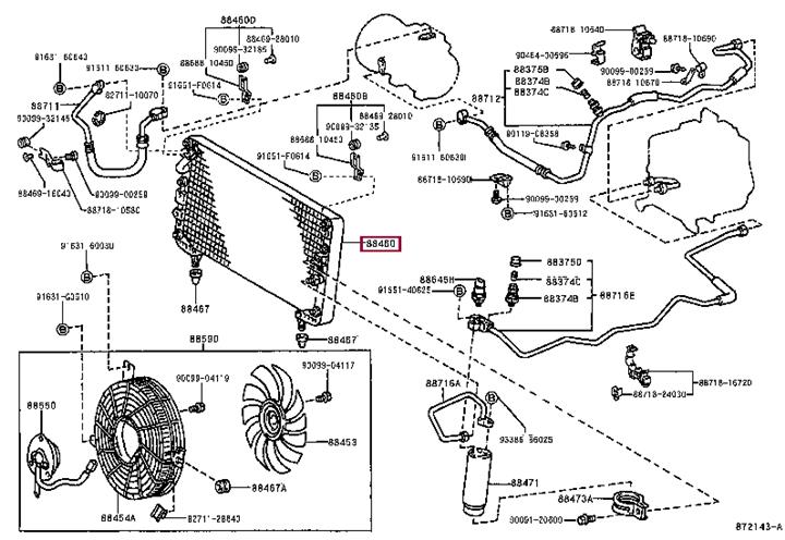 8846010240 Toyota Радіатор кондиціонера (Конденсатор)