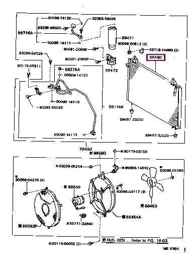 8846014310 Toyota Радиатор кондиционера (Конденсатор)