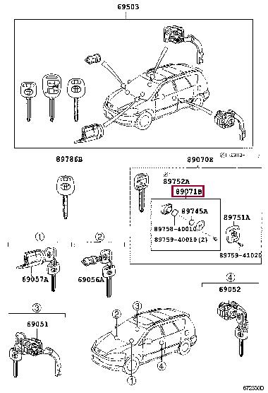 Toyota 89071-42050 Блок управления ключа зажигания 8907142050: Приваблива ціна - Купити в Україні на EXIST.UA!