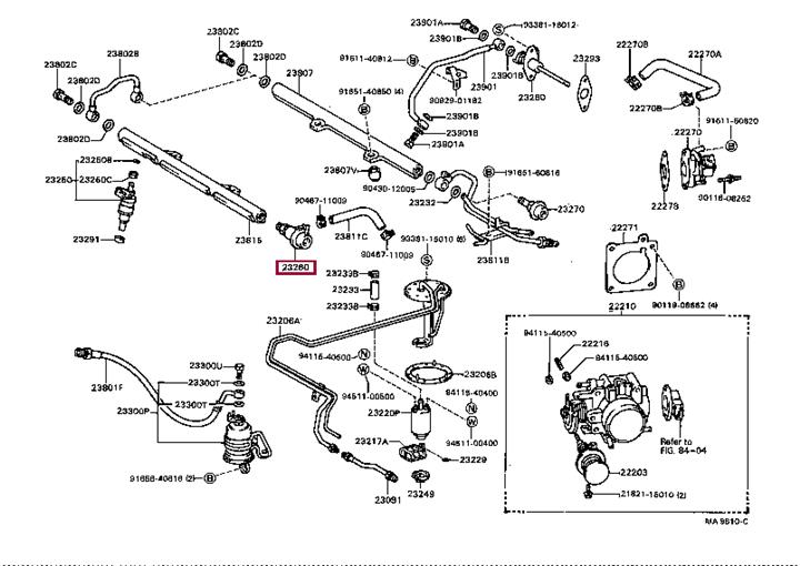 2328062020 Toyota Гаситель пульсаций подачи топлива