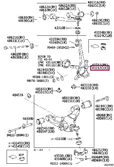 4321260230 Toyota Кулак поворотний