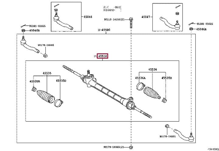 4551028171 Toyota Рейка рулевая