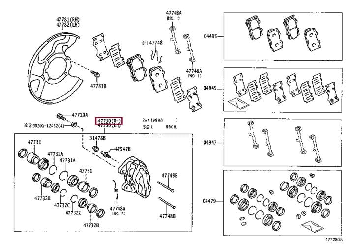4773060080 Toyota Тормозной суппорт