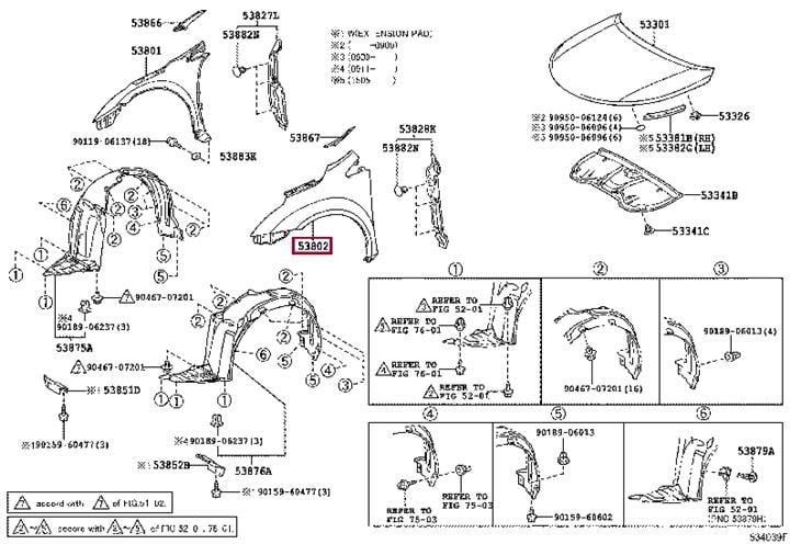 5380205030 Toyota Крыло переднее