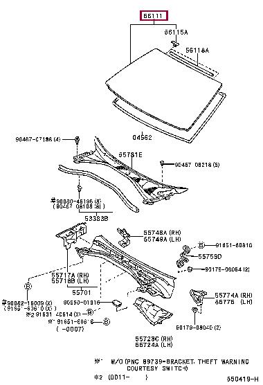 Toyota 56101-05040 Скло вітрове 5610105040: Купити в Україні - Добра ціна на EXIST.UA!