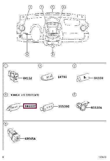 Toyota 84660-0H010-B0 Кнопка включення кондиціонера 846600H010B0: Купити в Україні - Добра ціна на EXIST.UA!