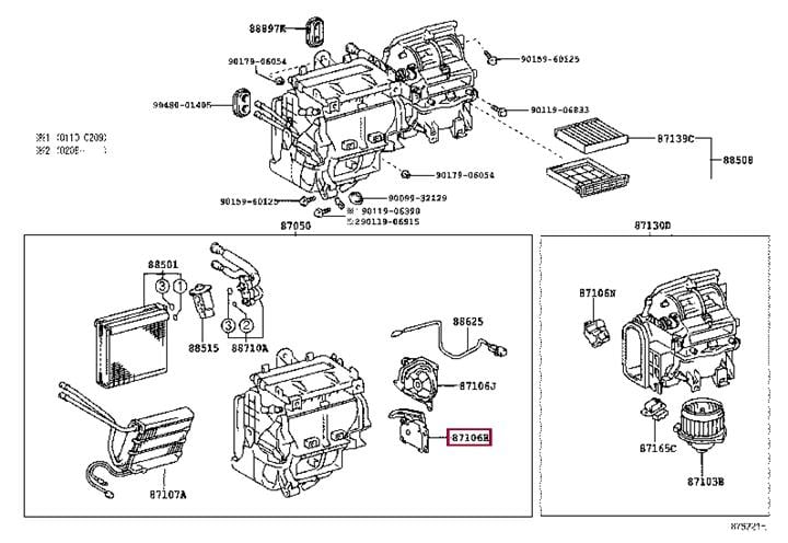 8710602030 Toyota Сервопривод заслонки отопителя