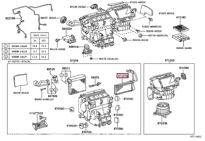 Toyota 87107-60411 Unit sub-assy, heater radiator 8710760411: Отличная цена - Купить в Украине на EXIST.UA! 8710760411 Toyota Unit sub-assy, heater radiator