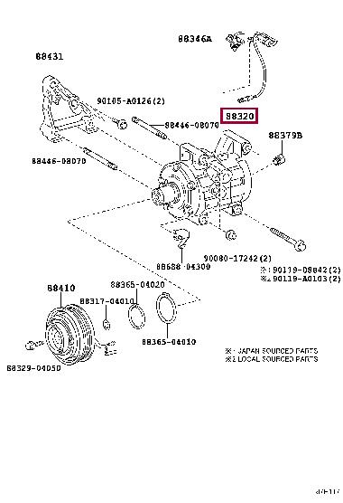 Toyota 88320-04070 COMPRESSOR ASSY 8832004070: Отличная цена - Купить в Украине на EXIST.UA! 8832004070 Toyota COMPRESSOR ASSY