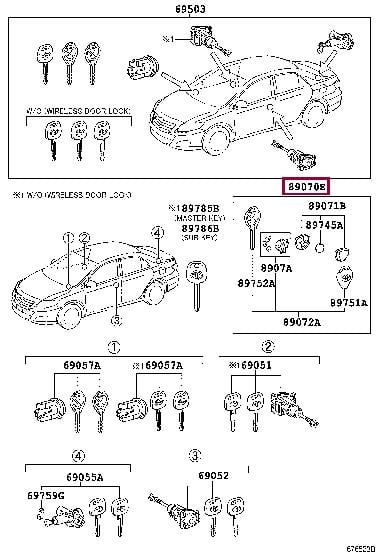 Toyota 89070-33D91 Заготівка ключа 8907033D91: Приваблива ціна - Купити в Україні на EXIST.UA!