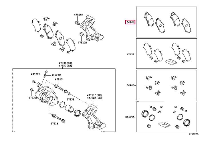 Toyota 04466-30282 PAD KIT DISC BRAKE 0446630282: Отличная цена - Купить в Украине на EXIST.UA! 0446630282 Toyota PAD KIT DISC BRAKE