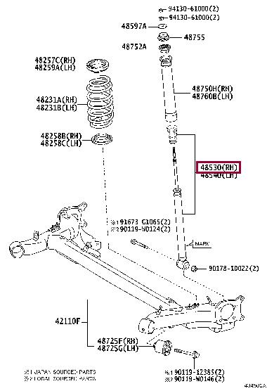 Toyota 48530-0DA11 Амортизатор подвески 485300DA11: Отличная цена - Купить в Украине на EXIST.UA! 485300DA11 Toyota Амортизатор подвески