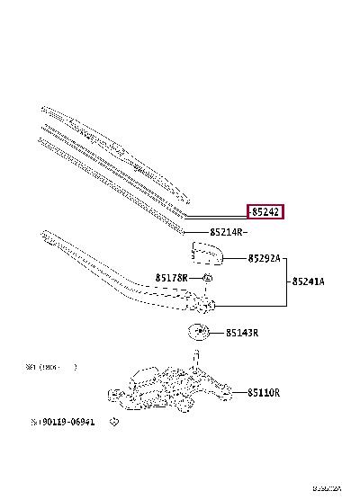 Toyota 85242-47071 Щетка стеклоочистителя 8524247071: Отличная цена - Купить в Украине на EXIST.UA! 8524247071 Toyota Щетка стеклоочистителя