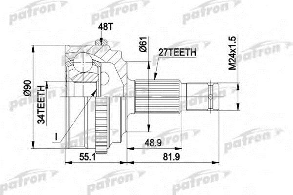 Patron PCV1222 Шарнір рівних кутових швидкостей (ШРКШ) PCV1222: Купити в Україні - Добра ціна на EXIST.UA!