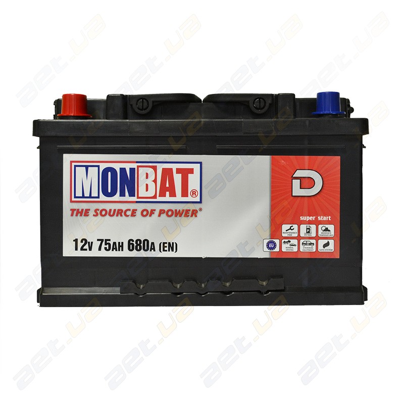 Monbat 575012068SMF Акумулятор Monbat Premium 12В 75Ач 680А(EN) R+ 575012068SMF: Купити в Україні - Добра ціна на EXIST.UA!