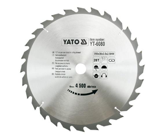 YT6080 Yato Диск пиляльний твердий сплав 350х28х30 мм