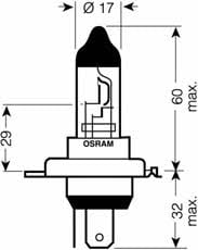 Лампа галогенна Osram Original 24В H4 75&#x2F;70Вт Osram 64196
