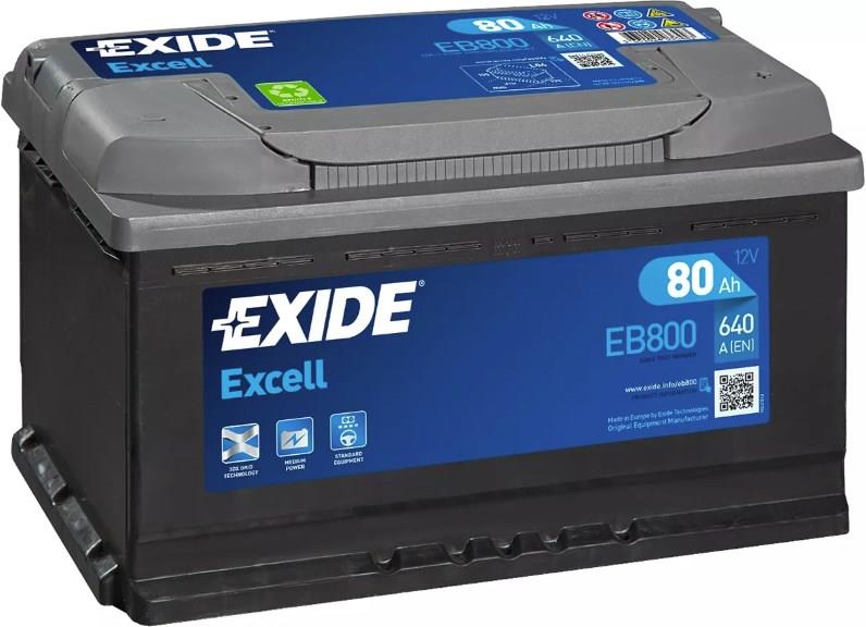 Exide EB800 Акумулятор Exide Excell 12В 80Ач 640А(EN) R+ EB800: Приваблива ціна - Купити в Україні на EXIST.UA!