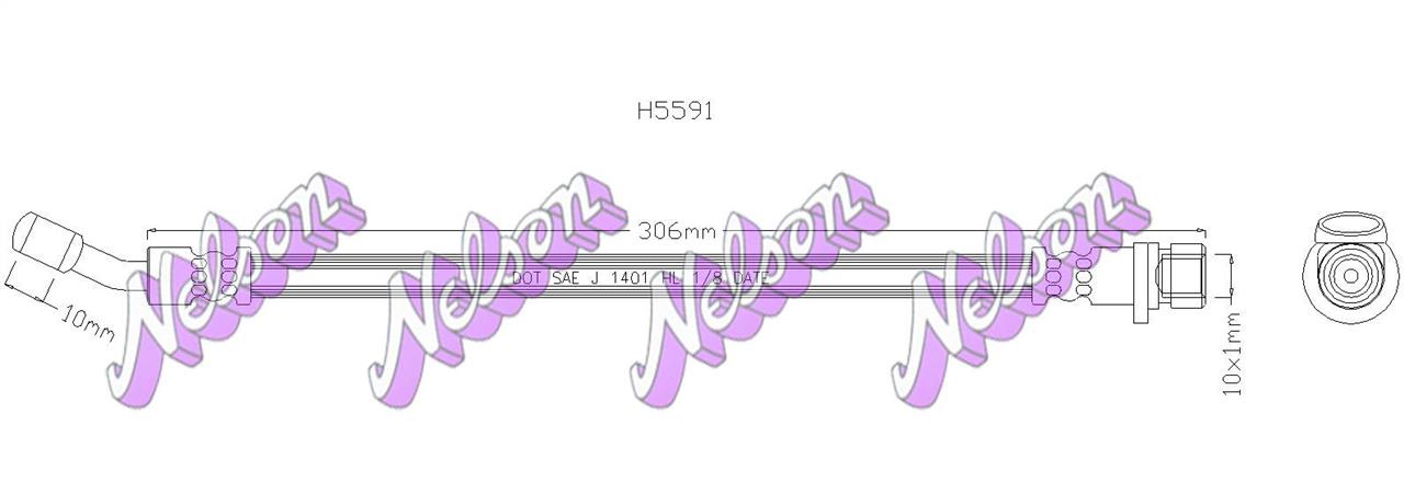 Brovex-Nelson H5591 Гальмівний шланг H5591: Приваблива ціна - Купити в Україні на EXIST.UA!