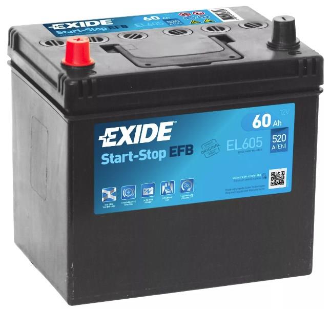 Exide EL605 Акумулятор Exide EFB Start-Stop 12В 60Аг 520А(EN) L+ EL605: Купити в Україні - Добра ціна на EXIST.UA!