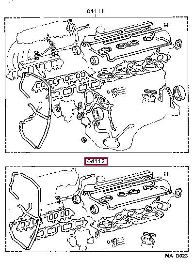 0411274532 Toyota Прокладки ГБЦ, комплект
