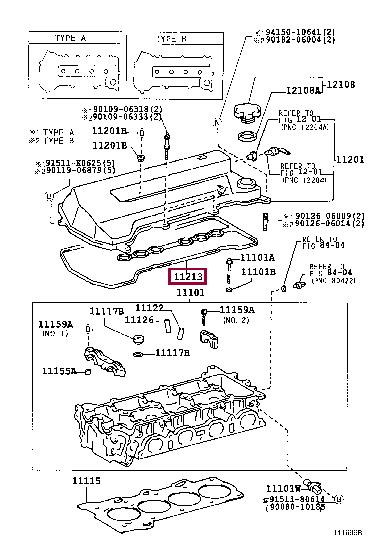 Toyota 11213-0D010 Прокладка клапанной крышки 112130D010: Отличная цена - Купить в Украине на EXIST.UA! 112130D010 Toyota Прокладка клапанной крышки